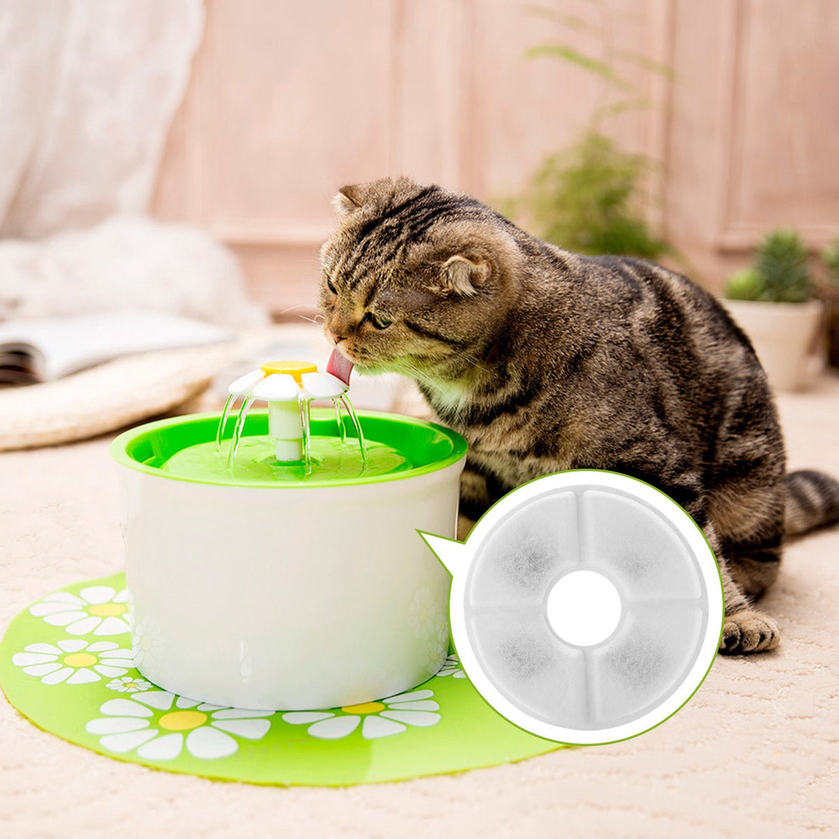 GBruno 4Pcs Pet Cat Water Fountain
