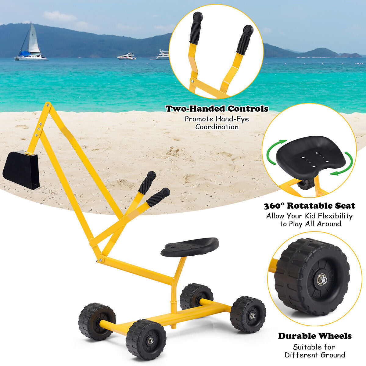 Heavy Duty Steel Frame Kid Ride-on Sand Digger