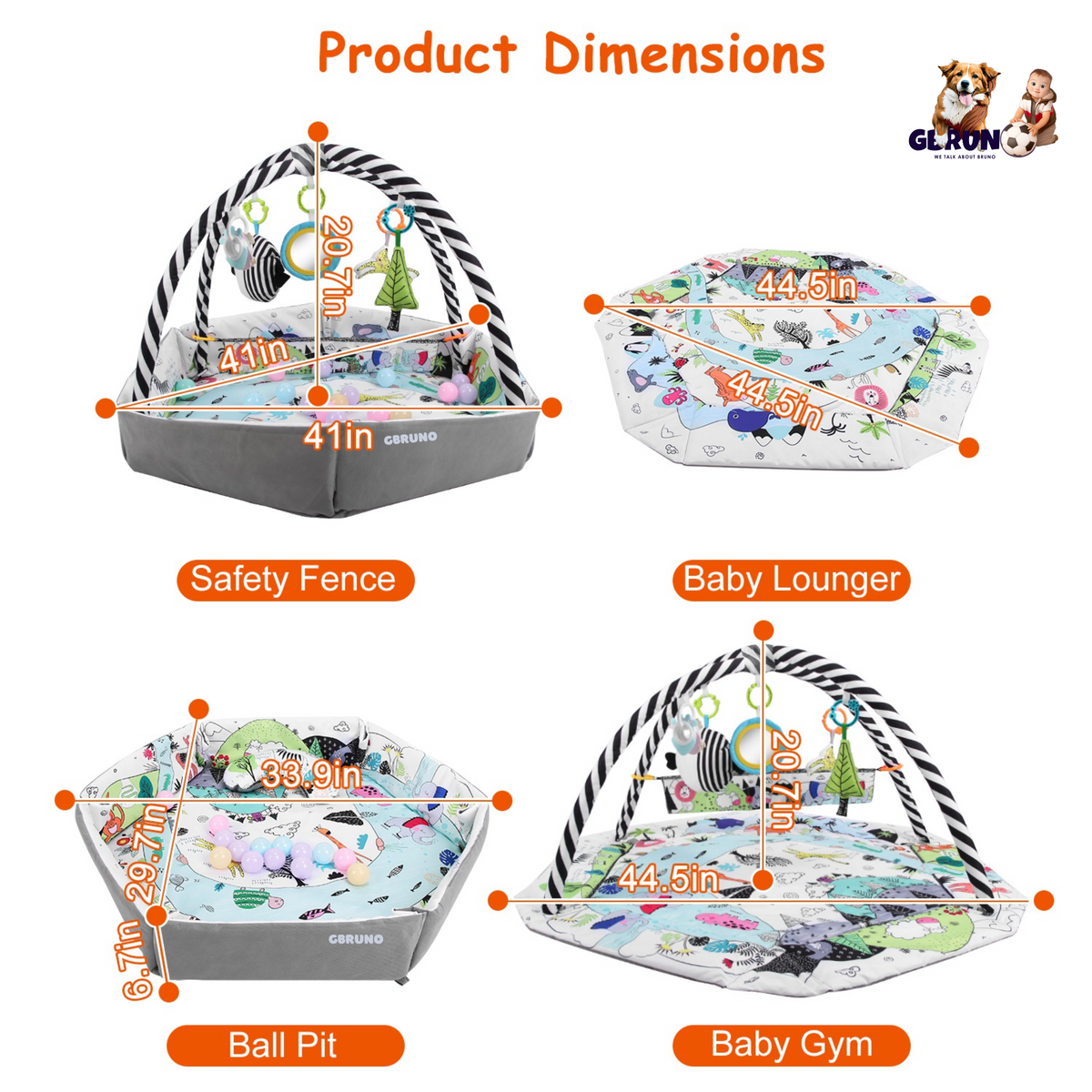 GBruno 4 In 1 Baby Gym Play Mat