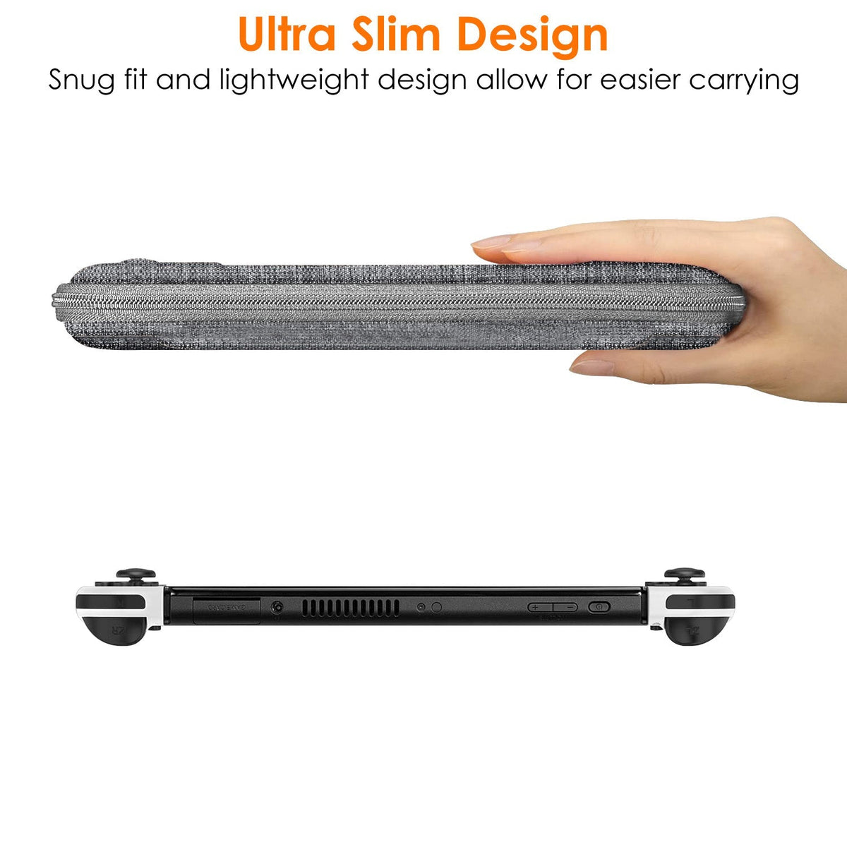 Carrying Case Compatible with Nintendo Switch EVA Hard Shell Console Storage Bag Pouch Case w/ 10 Game Catridge Slots