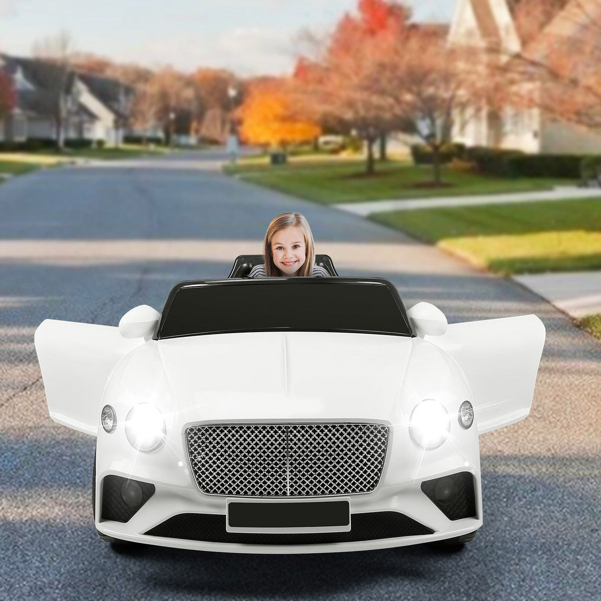 Kids Electric Ride On Car with Parental Remote Control Early Education Music Swaying Car Lights With 3 Adjustable Speeds