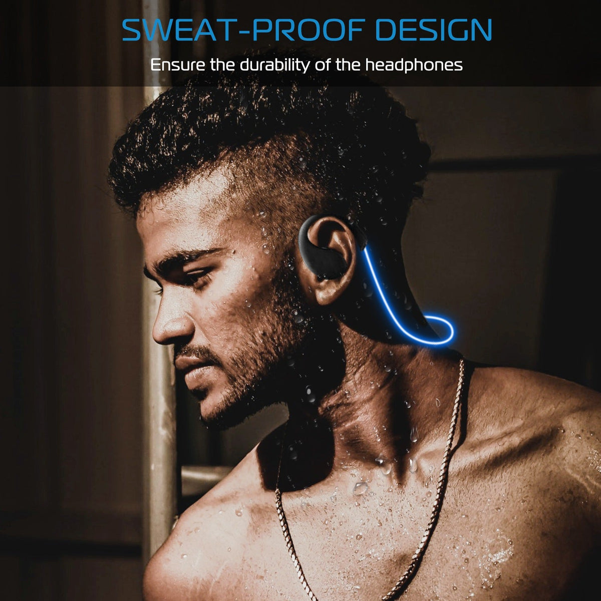 Wireless Sports Headsets Wireless V4.1 Neckband Earphones HD Stereo Sweat-proof Headphones Earbuds w/ LED Light Mic 8Hrs Work Running