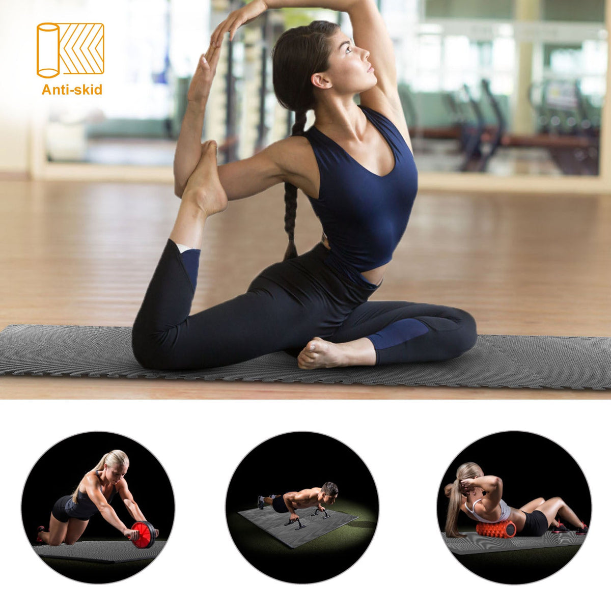 Puzzle Exercise Mat Foam Gym EVA Mat Interlocking Tiles Protective Flooring for Gym Equipment and Cushion for Workouts