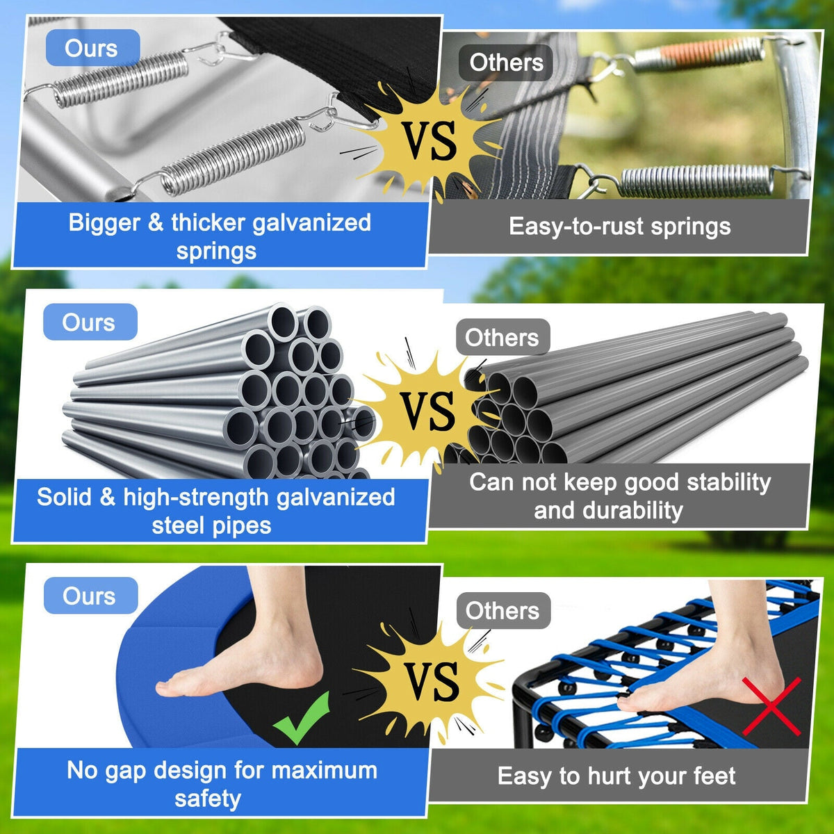 Outdoor Trampoline with Safety Closure Net-15 ft