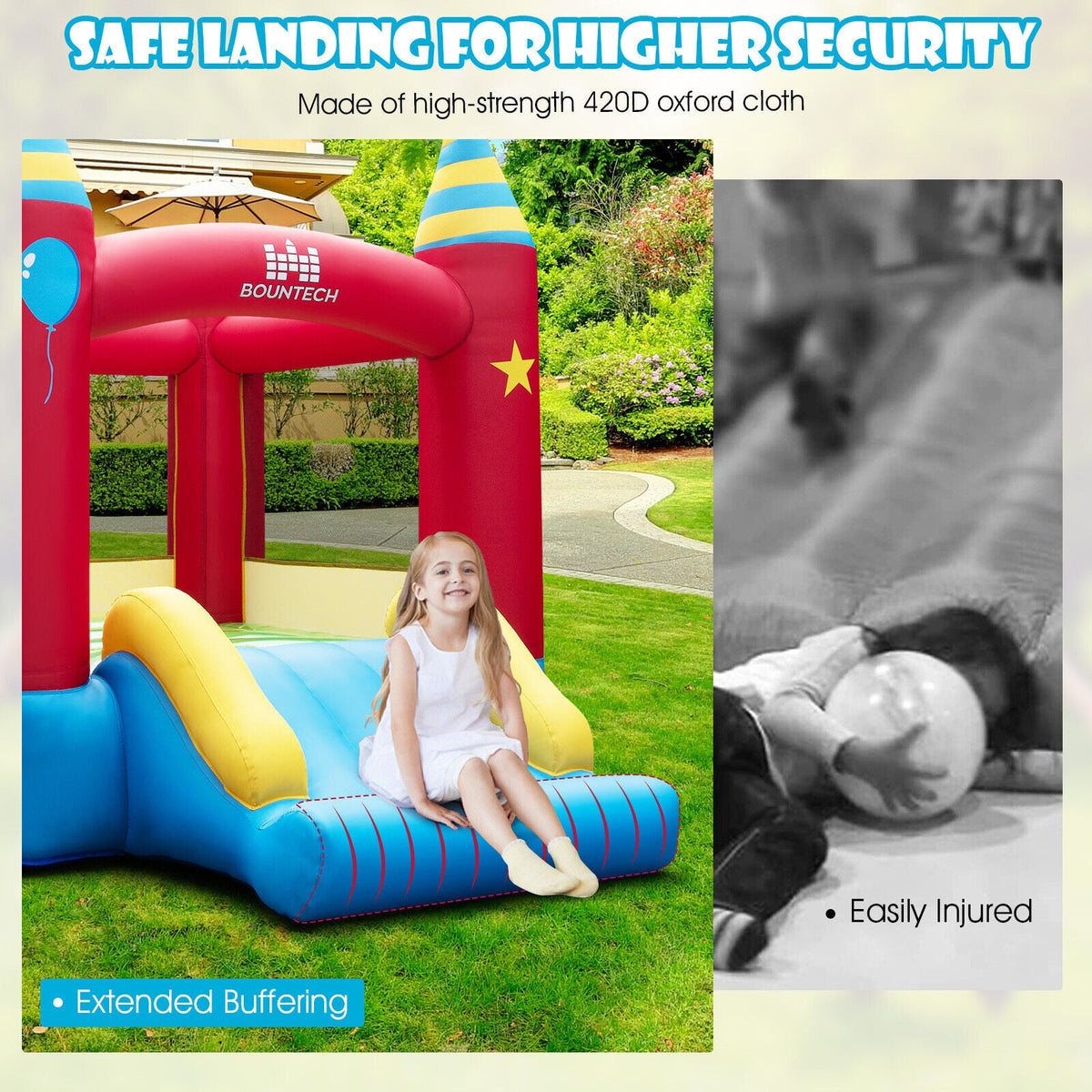 Inflatable Kids Bounce Castle with 480W Blower