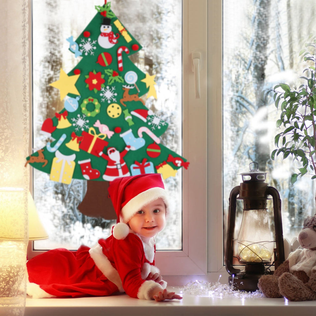 DIY Felt Christmas Tree with 41 Ornaments