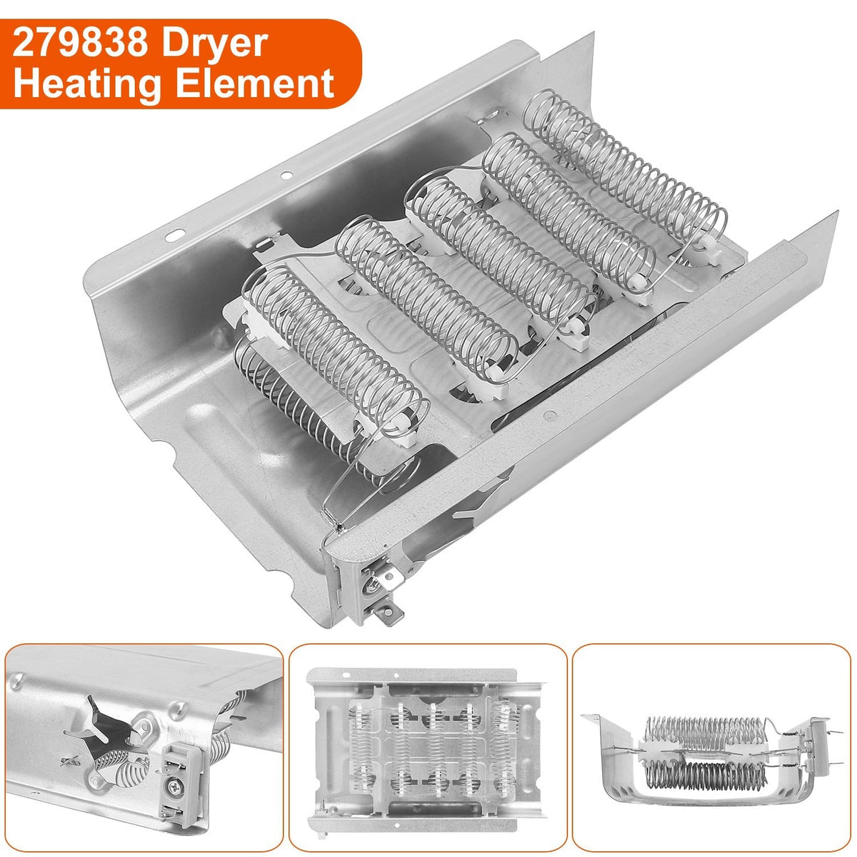 279838 Dryer Heating Element Assembly Replacement Part Thermal Fuse Replacement Fit For Whirlpool Kenmore Clothes Dryers Replace 3398064/3403585/85655