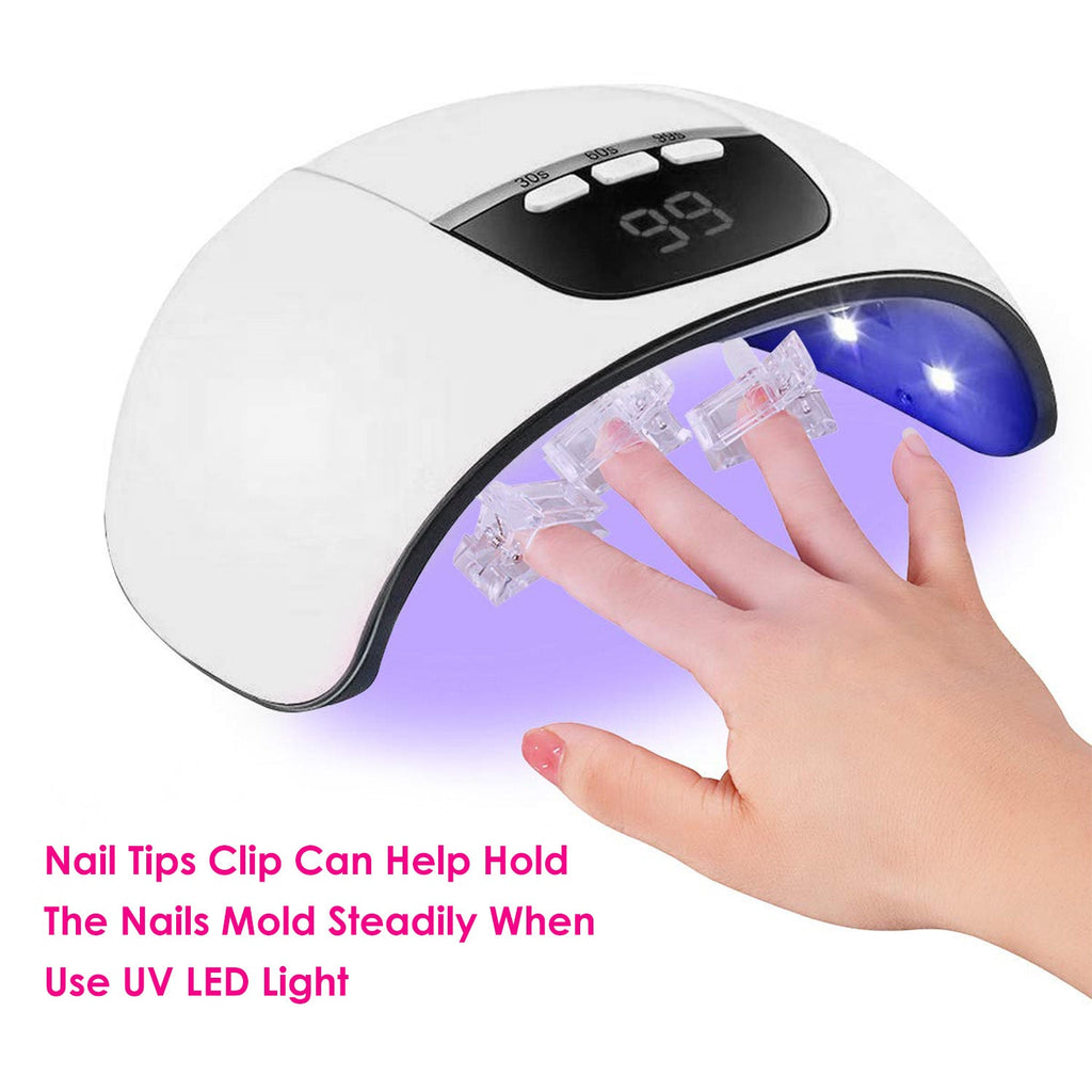 20Pcs Nail Tip Clips Quick Building Poly Gel UV LED Builder DIY Transparent Finger Tip Extension Tool
