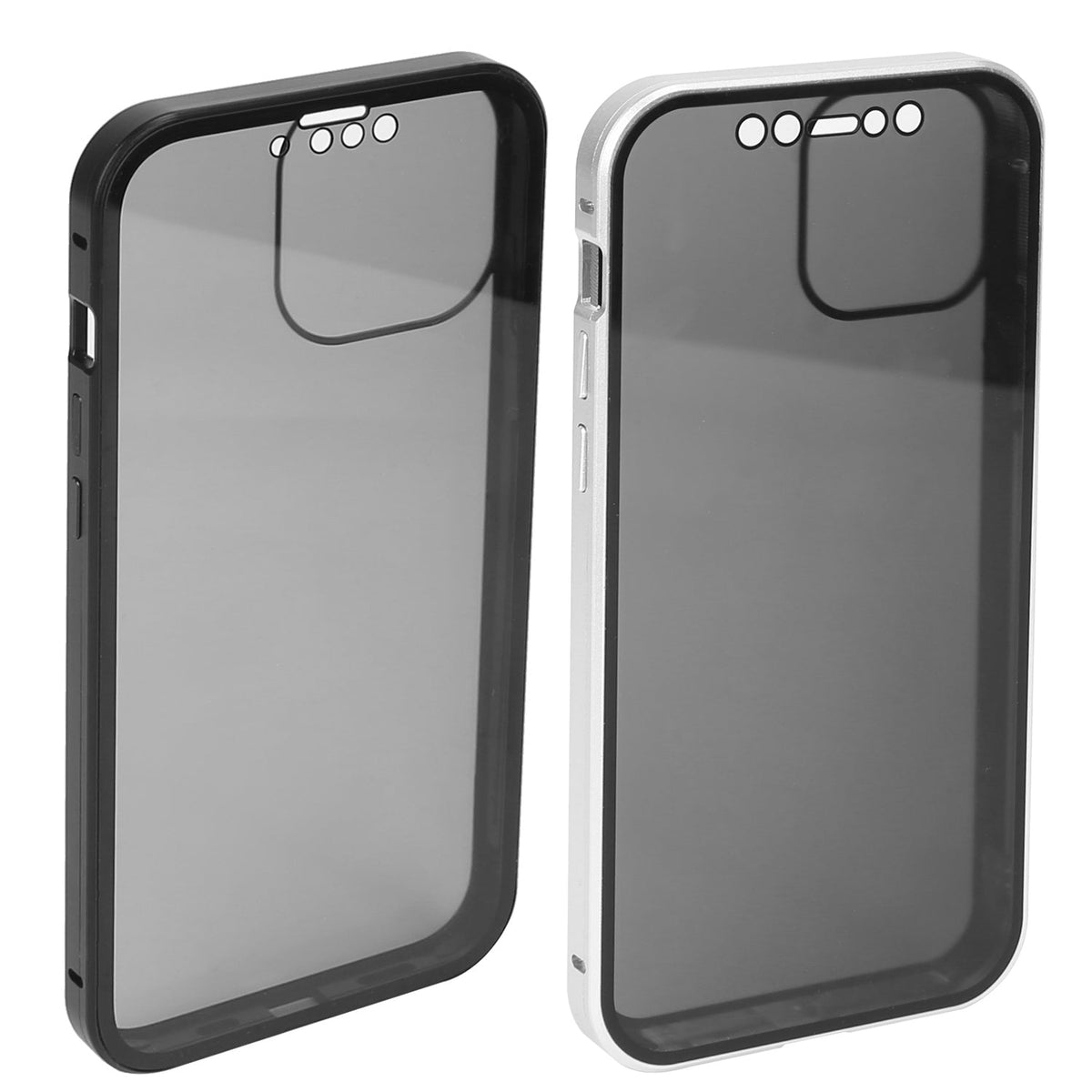 Privacy Magnetic Phone Case 360¡ Full Protection Anti Spy Phone Cover Double Sided Tempered Glass Magnet Absorption Fit for IOS Phone 13 Pro