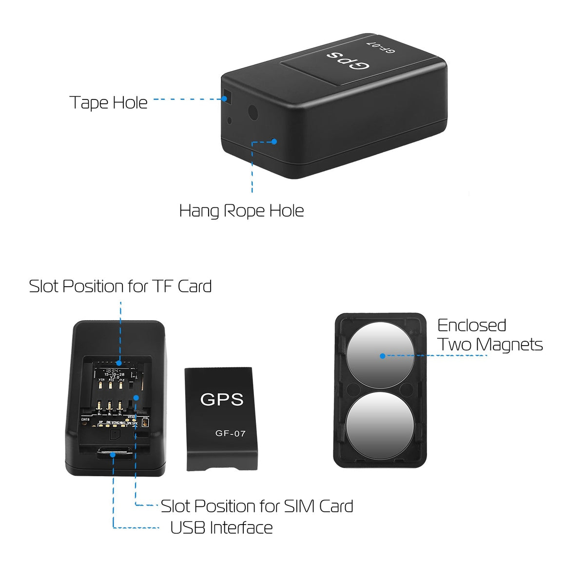 GPS Tracker Magnetic GSM GPRS GPS Tracker Anti-theft Car Kids Tracking Locator Anti-lost Pets Tracking