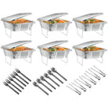 36Pcs Disposable Chafing Dish Buffet Set Food Warmers For Party Buffet Server Catering Supplies With Covers Utensils Half Size Food Pans For Parties E