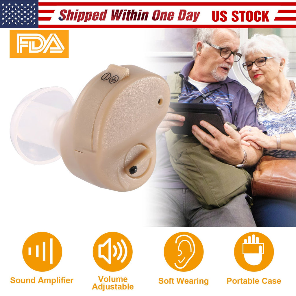Hearing Amplifier In-Ear Hearing Aids FDA Approved Personal Sound Amplifier For Adults Senior Amplifier Volume Adjustable Carry Case For Meeting Class