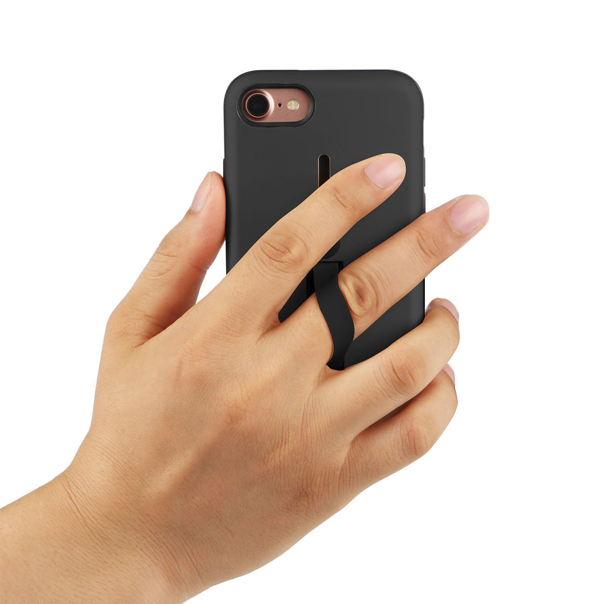 Finger Strap Phone Case for iPhone  8 Drop-prot ection Finger Ring Rugged Phone Case with Kickstand Dual Layer Case
