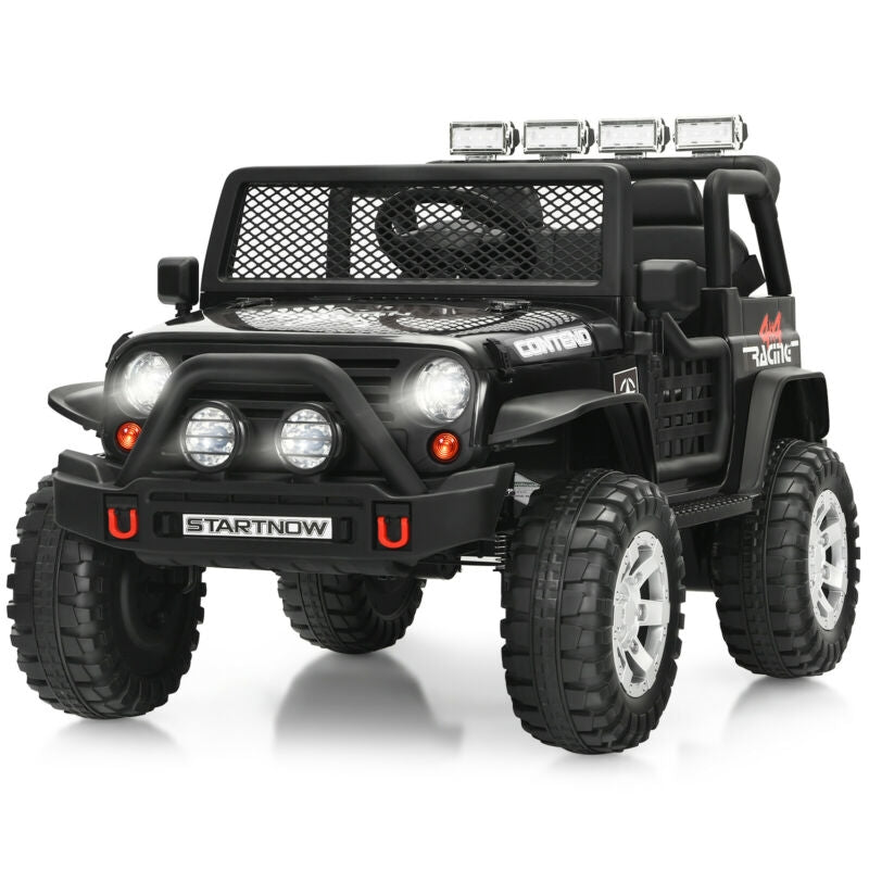 12V Kids Electric Ride On Truck with Remote Control and Operation Lever-Black