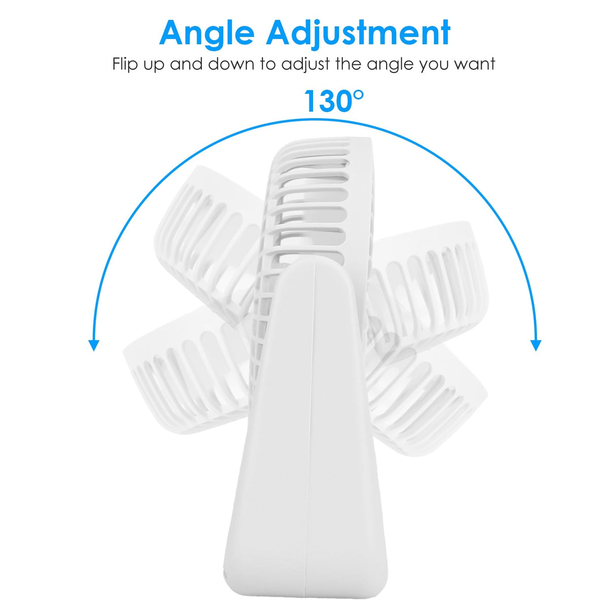 6.5in Desk Fan USB Powered 2 Speeds Table Cooling Fan Tilt Quiet Desktop Fan for Bedroom Office