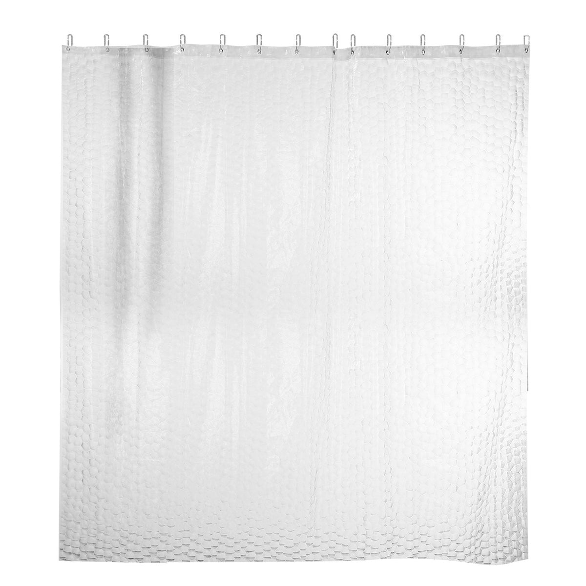 Shower Curtain Waterproof 70x70 Inches Bathroom Shower Curtain Liner EVA Bathroom Curtain w 12 Hooks for Bathtub Shower Stall