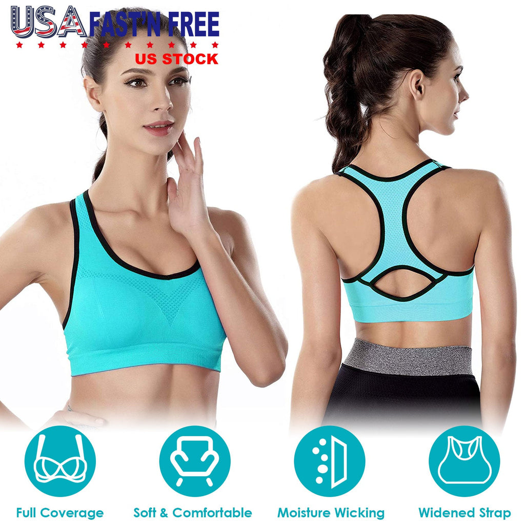 3 Packs Women Padded Sports Bras Yoga Fitness Push up Bra Female Top for Gym Running Workout Training