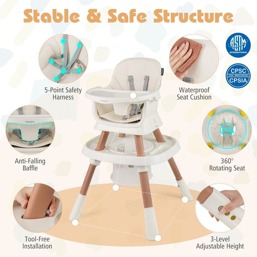 16-in-1 Baby High Chair with Activity Center and Booster Seat for Babies and Toddlers