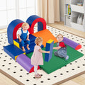 10-Piece Foam Climbing Blocks Soft PU Leather Play Gym Lightweight Baby Climber Structures-Multicolor