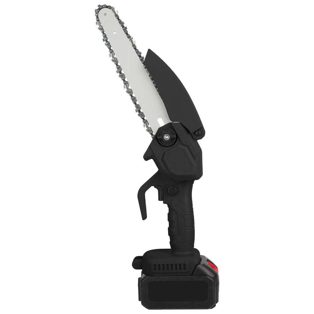 Electric Mini Chainsaw Portable Handheld Cordless Small Chain Saw Battery Powered with 2Pcs 1200mAh Rechargeable Batteries 8in Chains Gloves Goggles f