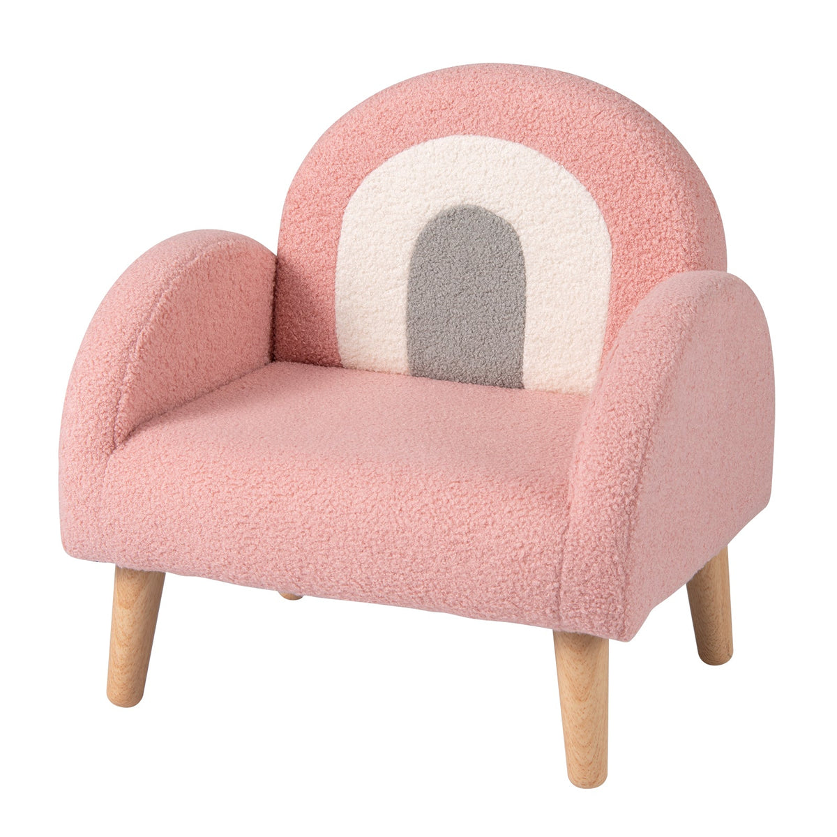 Kids Armchair with Comfy Backrest and Armrests-Pink