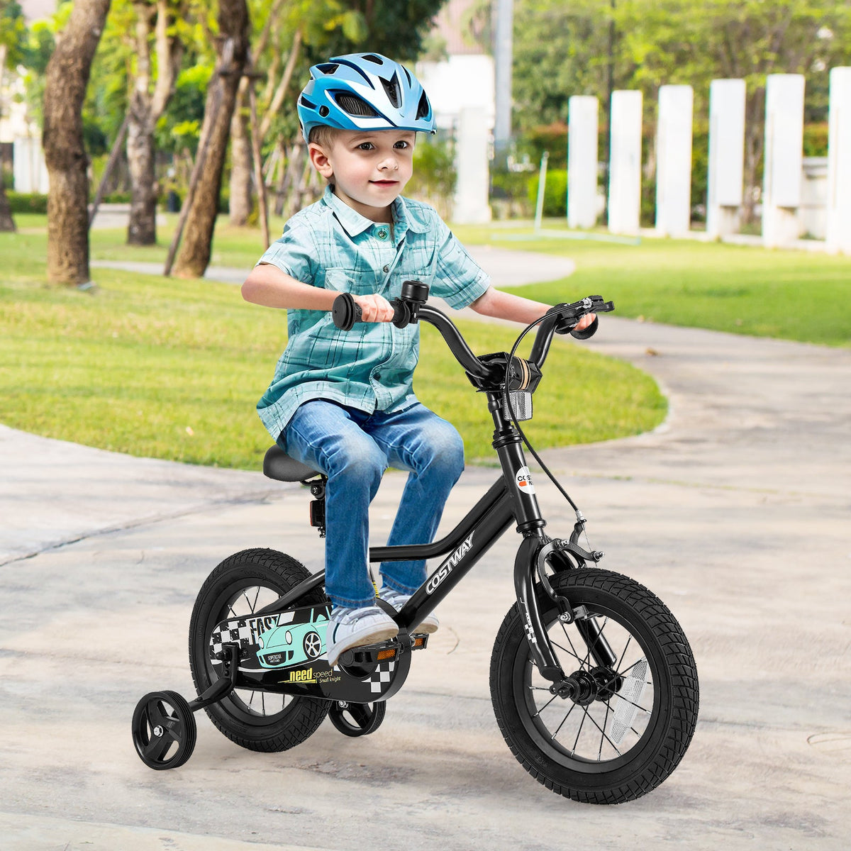 12 Inch Kids Bike Adjustable for 3-4 Years Old with Low-Step Frame