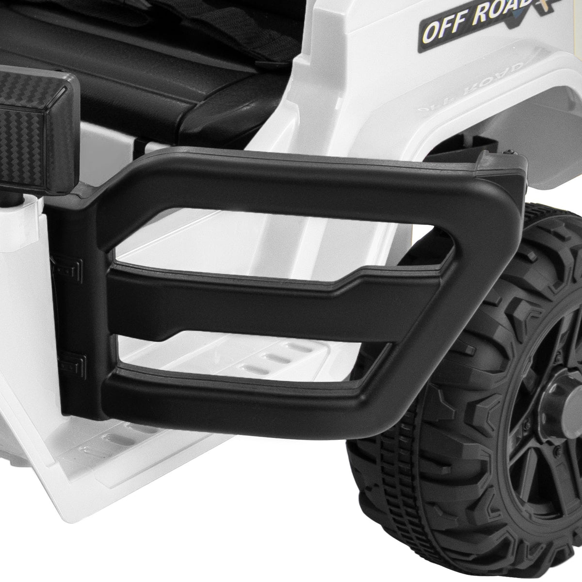 12V Kids Ride on Truck Car with Remote Control Threaded Wheels and 3 Speeds-White