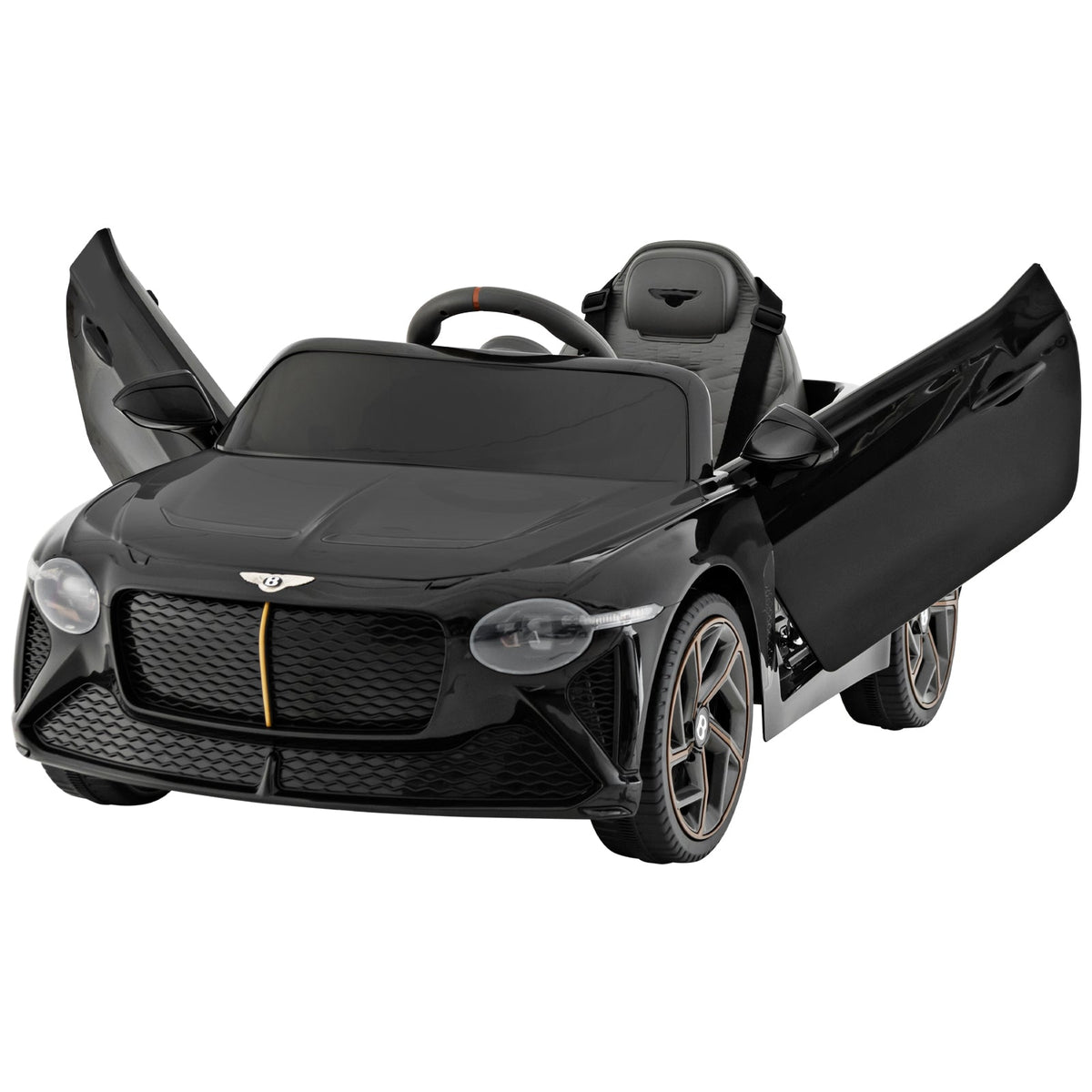 12V Powered Car Kids Ride-on Racer Car Licensed Bentley Bacalar-Black