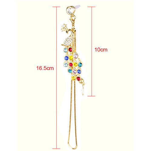 Peacock Crystal Dust Plug for 3.5mm Phone Jack