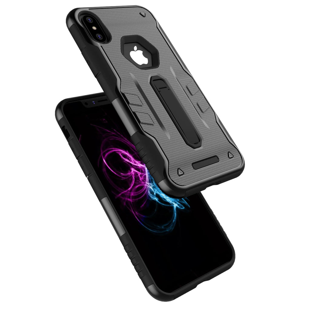 Rugged Phone Case for iPhone X Drop-protection Phone Case with Kickstand Heavy Duty Dual Layers Phone Protective Cover