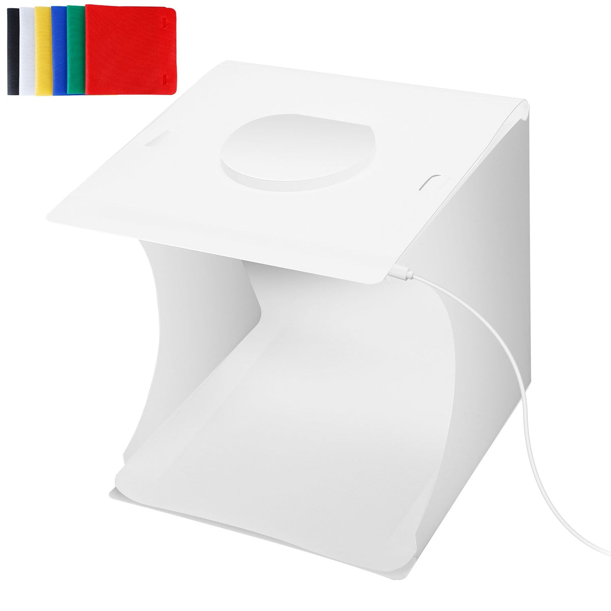 Mini Photo Studio Box Photography Shooting Light Tent Kit Foldable LED Light Box Kit W/ 6 Color Backdrops 20LED Beads