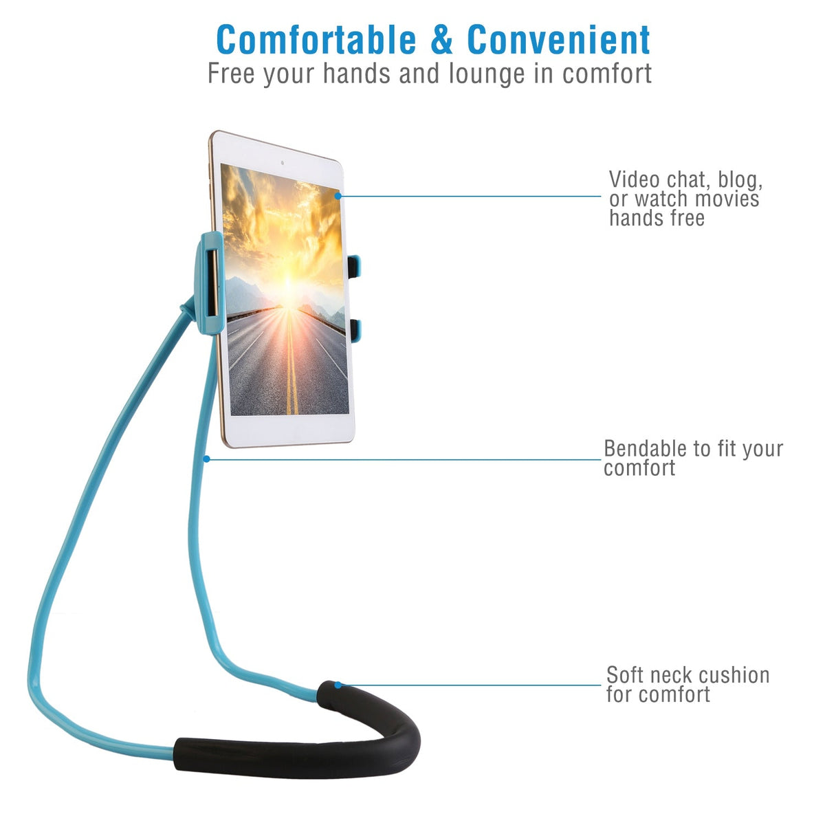 Phone Holder Universal Phone Mount Adjustable Neck Gooseneck Holder Tablet Stand Used for Desk Table Bed Bike Car
