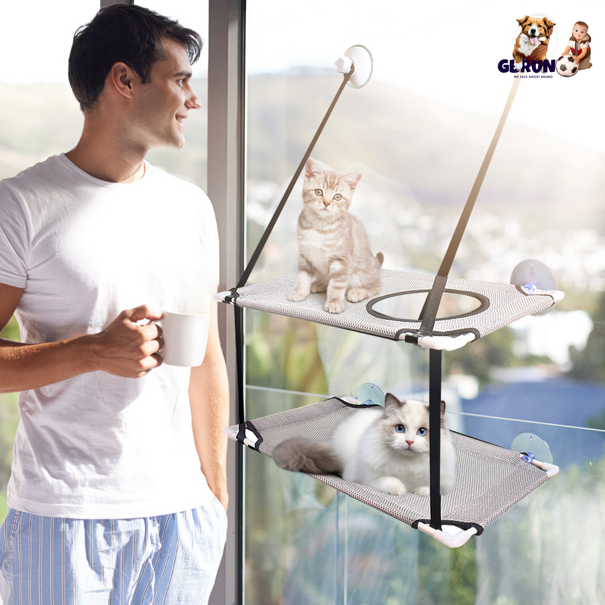 GBruno Indoor Window Hammock for Cat