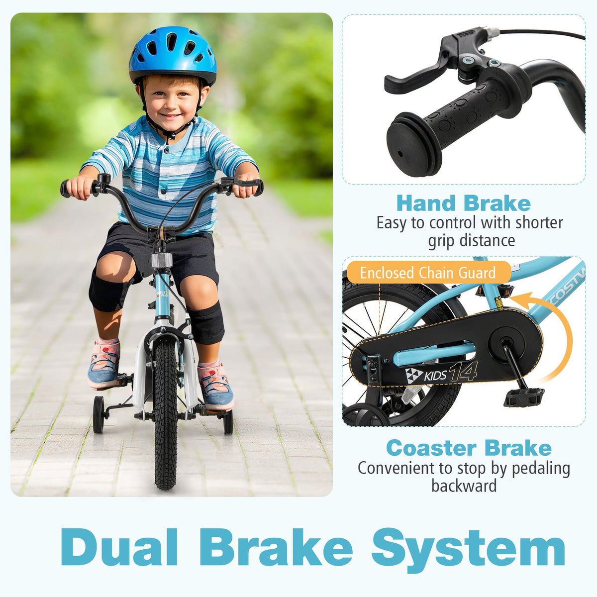 14-Inch Kids Bike for 3-5 Years Old Children Bicycle with Training Wheels