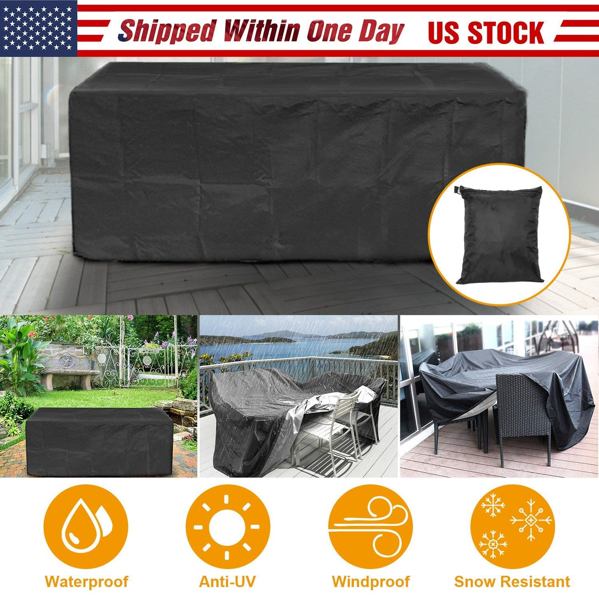 iMounTEK 210D Waterproof Outdoor Furniture Cover Windproof Dustproof Patio Furniture Protector Oxford Cloth Garden