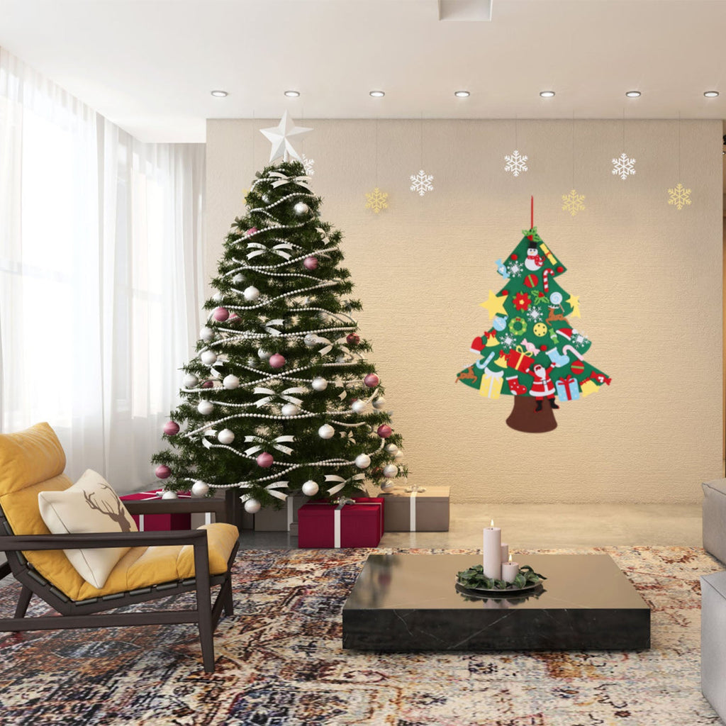 DIY Felt Christmas Tree with 41 Ornaments