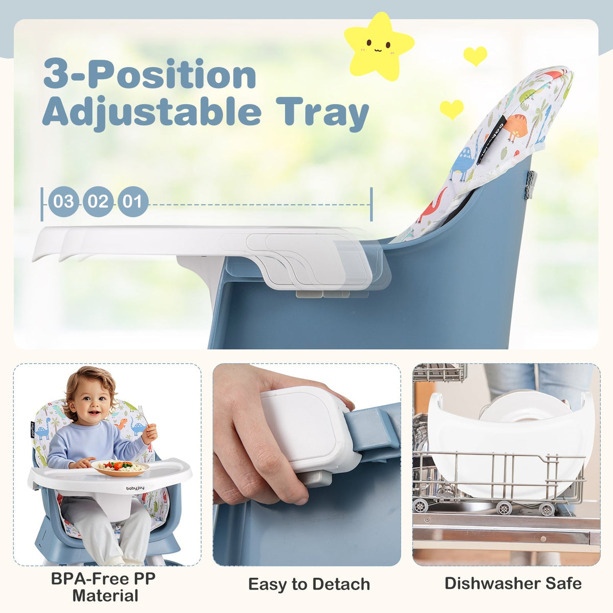 16-in-1 Baby High Chair with Activity Center and Booster Seat for Babies and Toddlers