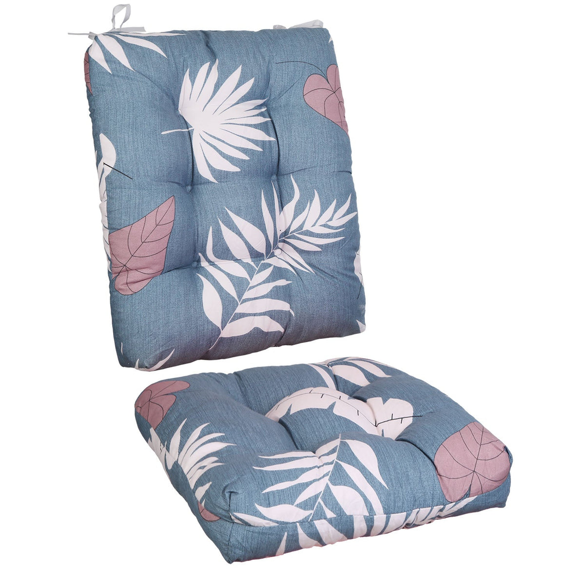 Rocking Chair Cushion 2 Pieces Back Seat Sets with Non-Slip Ties Polyester Fiber Filling Comfortable Cushions and Pads for Indoor Home Office Car