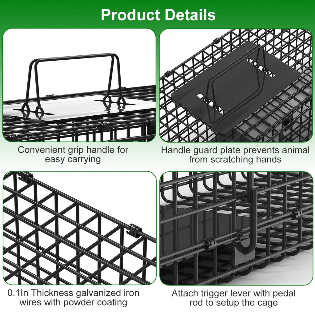 40in Live Animal Trap Cage - Humane Catch & Release