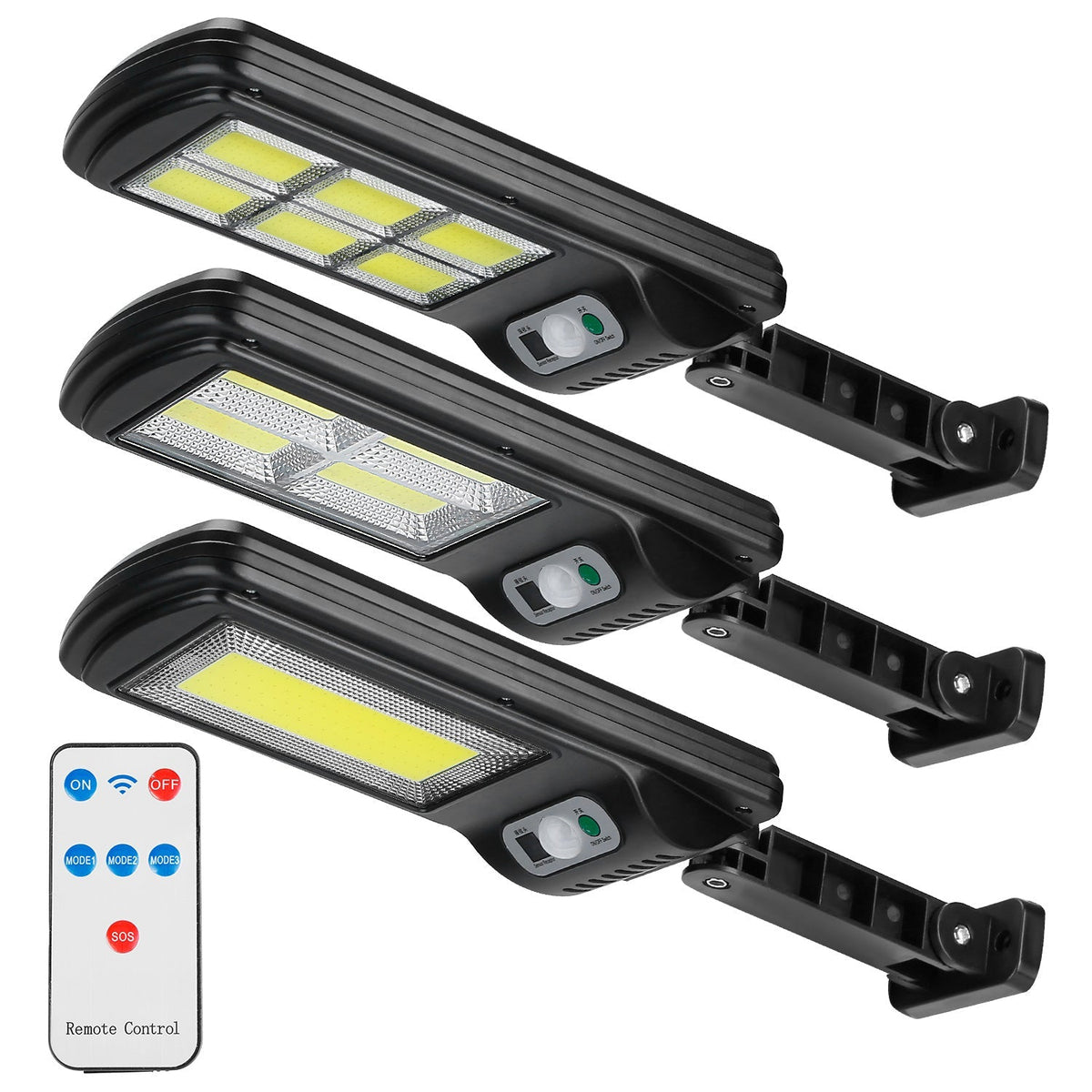 Solar Powered Wall Lights Outdoor 100LED Beads Motion Sensor Lamp IP65 Waterproof 3 Modes Sensor Light W/ Remote Control For Street Front Door Deck