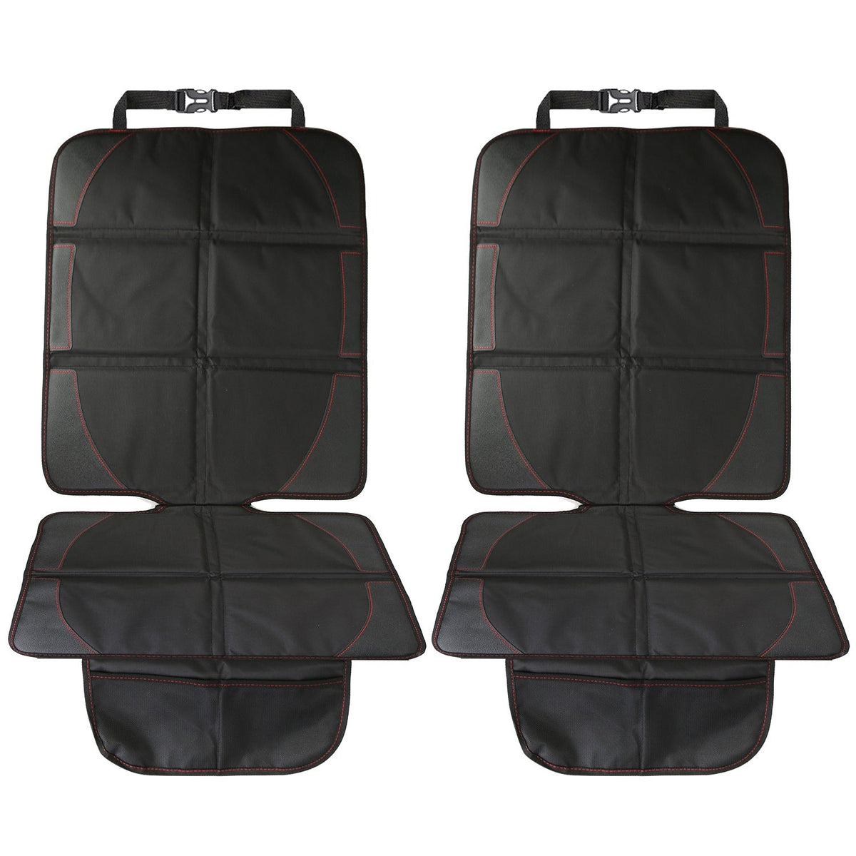 2 Packs Car Seat Protector Cushion Mat Pad with Thick Padding Protector for Child Baby Car Seat Mesh Pockets Non-slip