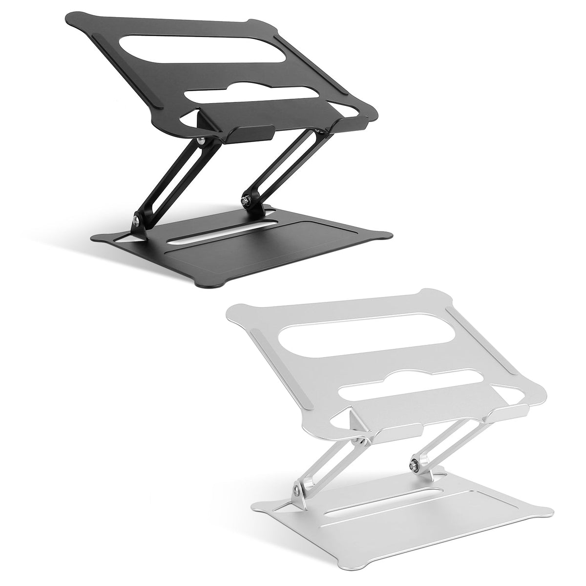Laptop Stand Aluminum Angle Adjustable Ergonomic Computer Holder Riser Heat Vent Notebook Elevator For 10in-17in MacBook Pro 13 / 15