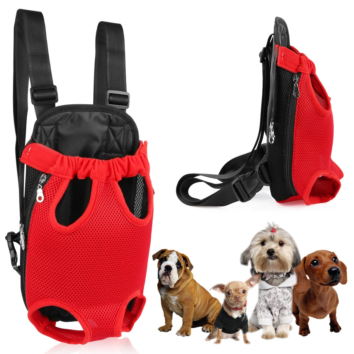 Dog Carrier Backpack Legs Out Front Pet Backpack Carrier Travel Bag Adjustable Shoulder Straps for Hiking Camping Shopping Biking
