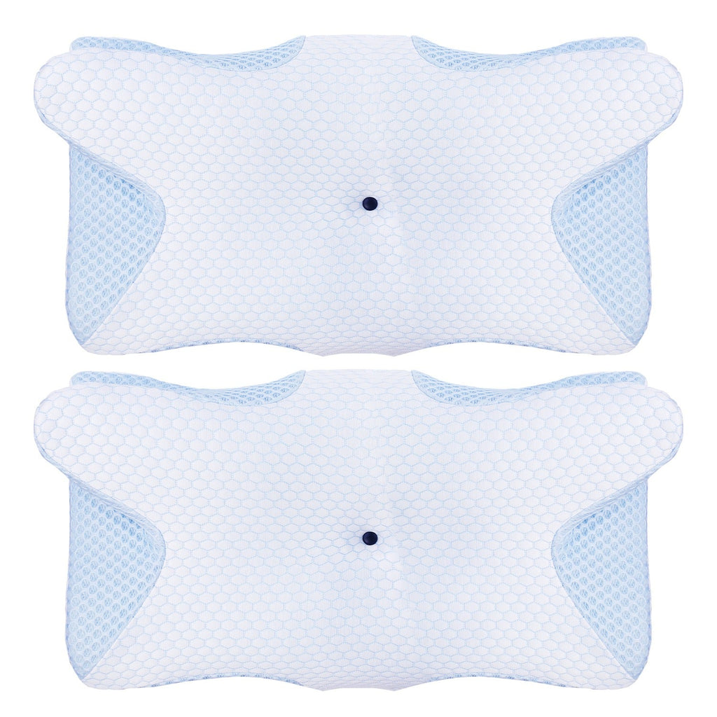 2Pcs Memory Foam Pillow Neck Support Pillow for Pain Relief Sleeping Ergonomic Contour Orthopedic Support Side Back Stomach Sleeper