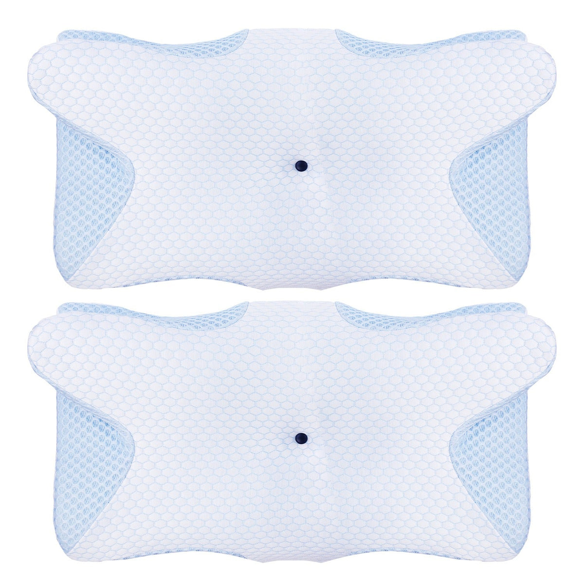 2Pcs Memory Foam Pillow Neck Support Pillow for Pain Relief Sleeping Ergonomic Contour Orthopedic Support Side Back Stomach Sleeper
