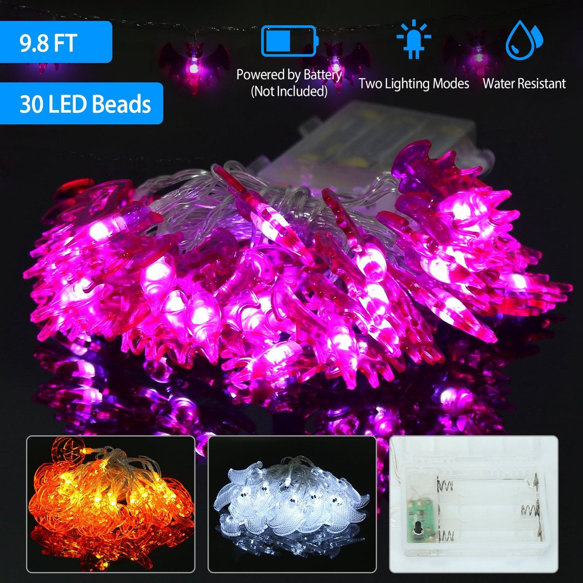 Halloween Pumpkin String Lights 30 LEDs 9.8ft Halloween String Lights Decorative Fairy Lights For Party Bedroom Home Festival Decoration