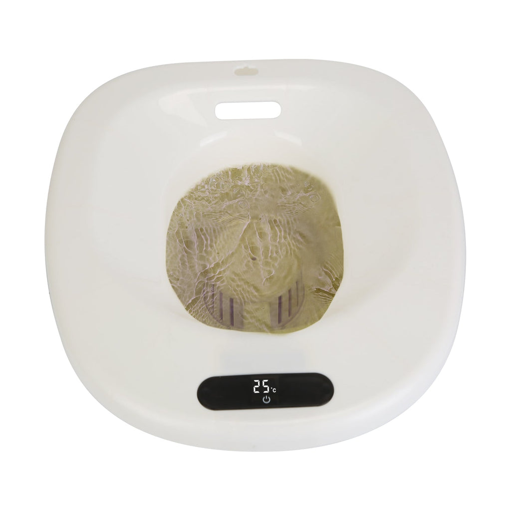 Electric Sitz Bath Tub Sits Bath Soak Pan Salts BowlÊPostpartum Care Basin for Toilet Seat with 2-Level Water Flow Water Temperature DisplayÊ1500mAh B
