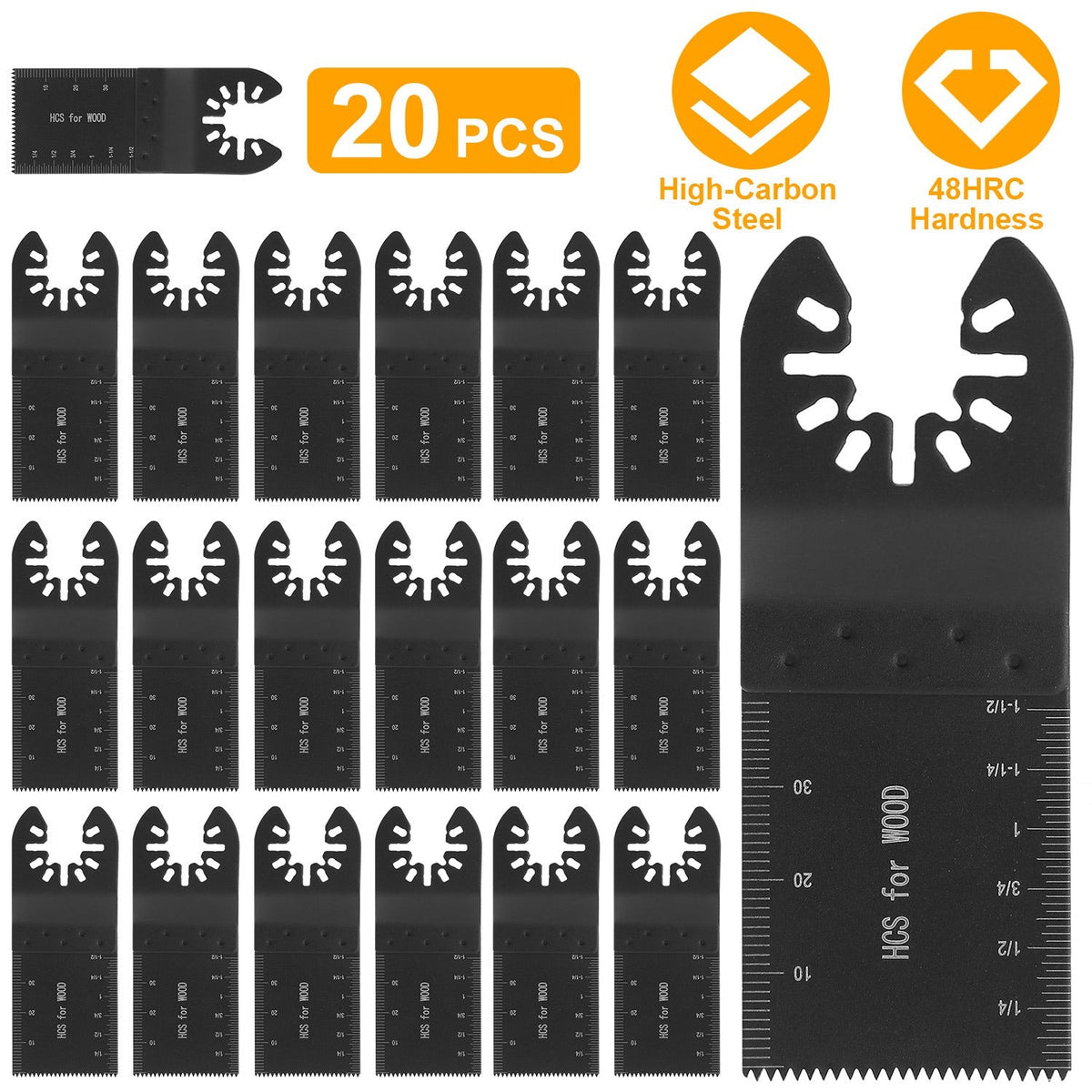 20 Saw Blade Metal Oscillating Multitool Cutter Fit for Fein Multimaster Multi-Max Dewalt Craftsman Ridgid Makita Milwaukee Rockwell