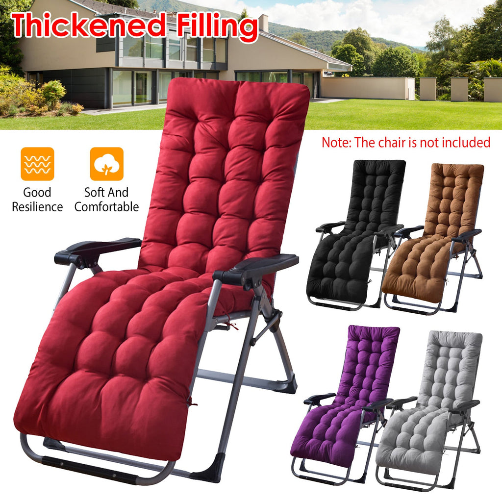 66.92x22.04in Thickened Chaise Lounger Cushion Recliner Rocking Chair Sofa Mat Deck Chair Cushion