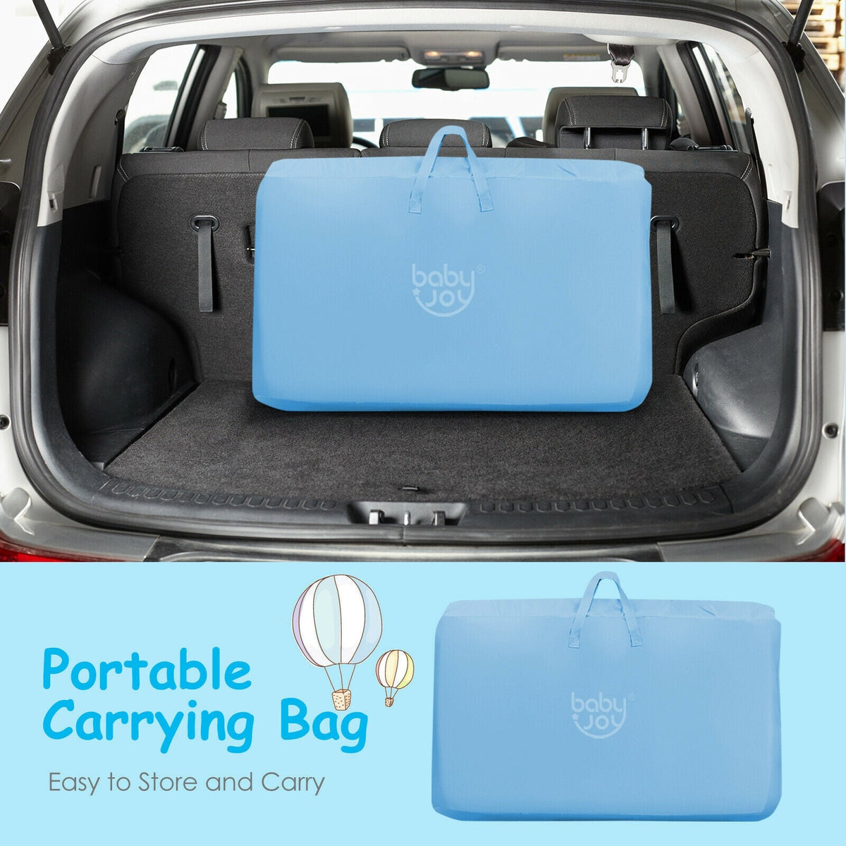 Travel Portable Baby Bed Side Sleeper  Bassinet Crib with Carrying Bag-Blue